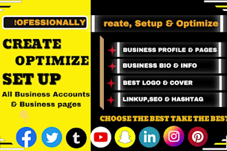 perfectly set up, create and  optimize all social media accounts and pages