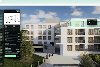 create an interactive 3d apartment selector web app for real estate