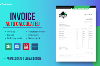 create auto invoice or quote in word, excel, PDF, and xero