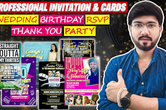 design animated wedding invitation, birthday, and party card