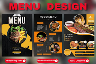 design food menu, flyer, poster and instagram ads