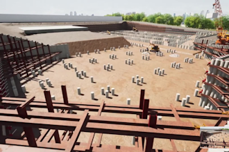 create 3d construction animation 3d building crane sequence stages