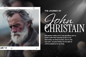 create a professional funeral memorial slideshow and tribute video