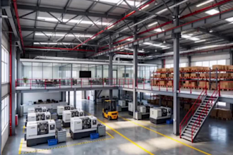 3d warehouse design, robotic factory warehouse, 3d industrial facilities video