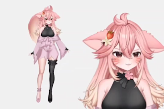 design and rig live2d vtuber model, vtuber rigging 2d vtuber model in live2d