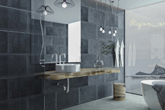 design 3d bathroom and photorealistic render for architects