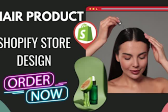 design hair products shopify store hair extension hair salon beauty website