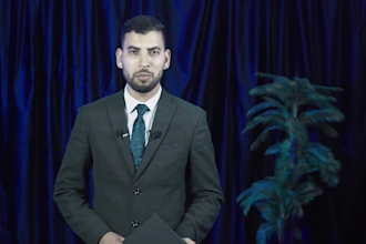 be your arabic breaking news anchor spokesperson in full HD