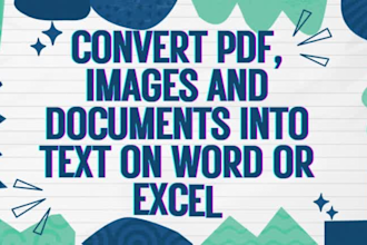 type text from pdf, handwriting or images to word or excel