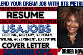 write federal resume, military, veteran, civilian, government and executive role