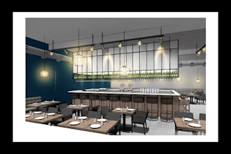 make restaurant, bar illustration, sketch