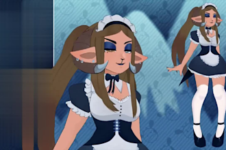 draw live 2d vtuber model, 2d vtuber model, 2d vtuber avarter, live 2d, rigging