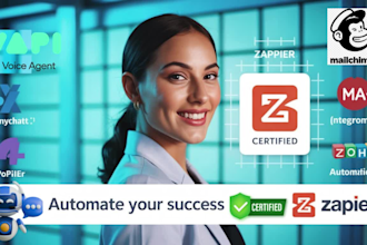 build professional automations using zapier, manychat, n8n and ai voice bots