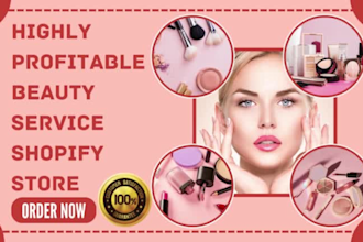 design makeup beauty cosmetic care manicure massage salon shopify store website