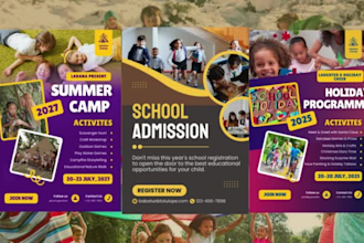 do summer camp, school, daycare, admission, holiday, kid,open house flyer design