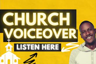 record a male voice over for christian church or ministry