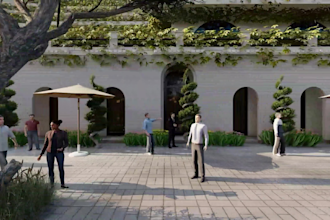 build sketchup revit 3d model and make realistic render