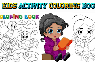 design children kids activity book,coloring book, workbook, handwriting, for KDP