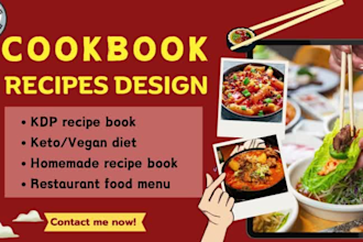 design canva cookbook recipe, restaurant food menu recipes card, diet layout