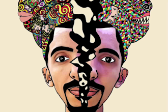 create unique psychedelic abstract art for shirts and prints