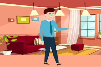 create professional 2d character animation for you
