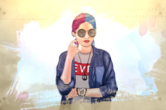 do digital portraits and group illustrations for you