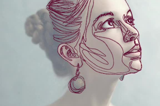 sketch portrait in one line