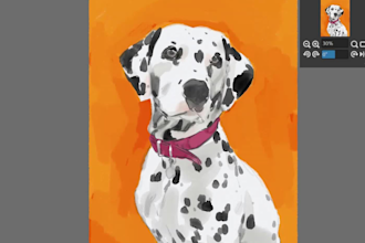 paint a digital pet portrait