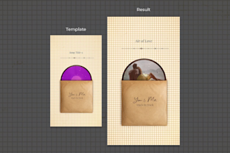 do a vinyl record animated memory video