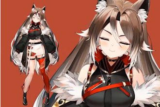draw and rig live2d vtuber model, live2d model 2d anime model, vtuber commission