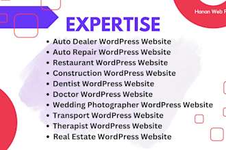 build a custom wordpress website design for car and bus rental booking
