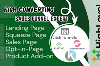setup converting sales funnel websites on gohighlevel, kartra, systeme io