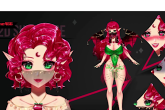 draw male female 2d vtuber model anime live2d rigging 2d nsfw vtuber avatar