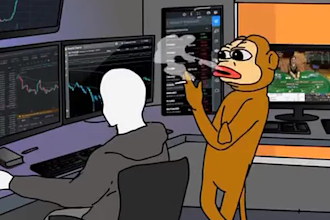 do  crypto meme coin art, solana art, pepe frog, wojak art, 2d meme coin video
