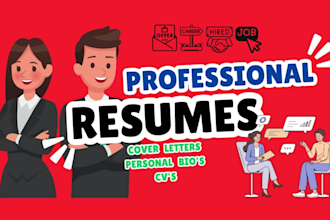 write professional resume, cover letter for your specific career