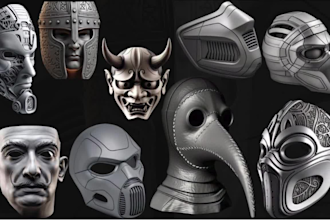 3d helmet model 3d mask 3d armor helmet model 3d mask cosplay mask for printing