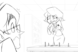 create 2d traditional animation, hand drawn, line art, frame by frame animation