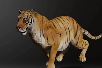 create 3d realistic animal model xgen fur cgi vfx rigging for animation and game