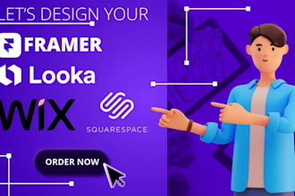 do framer template website design wix squarespace developer looka