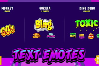 create express custom text emotes for kick twitch youtube