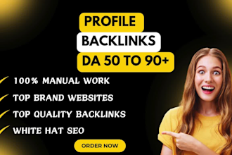 build 30 to 100 high da and pa social profile backlinks