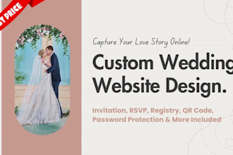 create a wedding website for the digital invitation and rsvp
