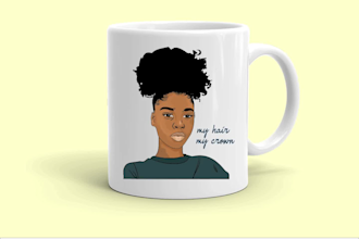 do your african american character mugs tshirt tote bag design