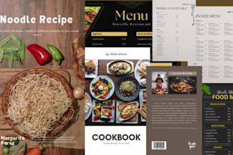 editable canva cookbook, restaurant menu prices list, diet meal plan template