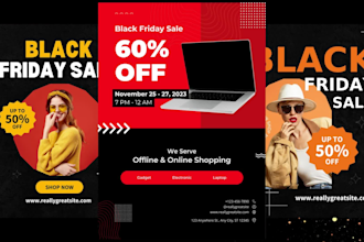 desing black friday flayer and video ads