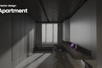 apartment interior design with realistic rendering
