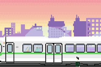 create a pixel art scene pixel art character, background and pixel art animation