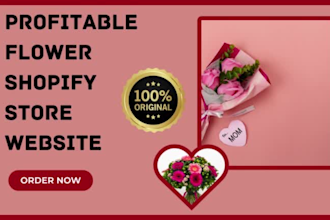 design flower bouquets gift card website florist floral garden shopify store