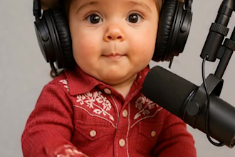create viral baby talking podcast, ai baby podcast video