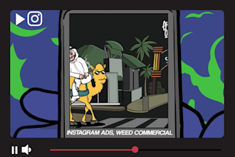 create animation instagram ads for your weed cannabis strains brand bag product